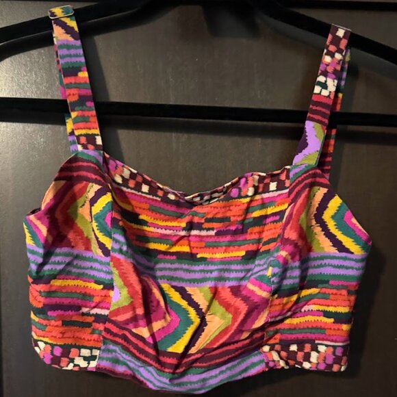 FARM Rio Tops - Farm Rio Multicolored Crop Top